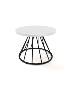 Figaro Table with Black Spiral Base White