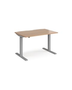 Sit-Stand Electric Desk Silver Frame Beech 1200x800mm