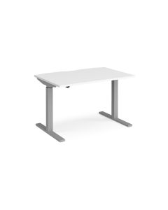 Sit-Stand Electric Desk Silver Frame White 1200x800mm