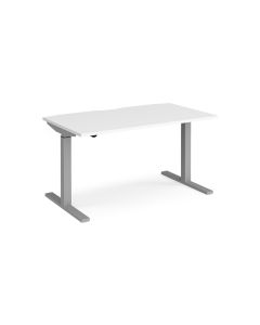 Sit-Stand Electric Desk Silver Frame White 1400x800mm