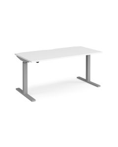 Sit-Stand Elecectric Desk Silver Frame White 1600x800mm