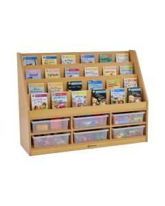 Milan Tiered Bookcase 6 Small Tray Unit Beech H900xW1200xD400