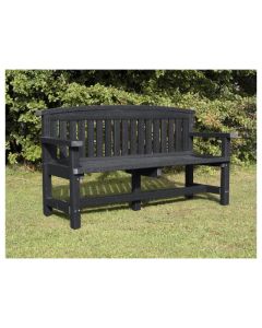 Recycled Plastic Traditional Bench 3 Seater Black