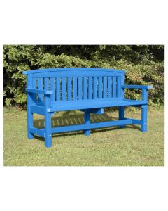 Recycled Plastic Traditional Bench 3 Seater Blue