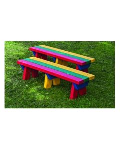 Eco Sturdy Teeny Tot Bench 3 Seater H250mm Rainbow