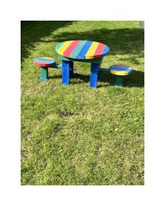 Recycled Plastic Iris Two Seater Table H610mm Rainbow