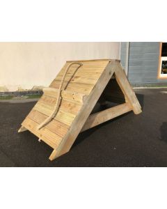 A Frame Scramble Slope with Rope and Half Round Steps