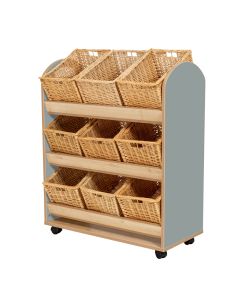 Wild Wood Tilt Tilt Tote Storage Trolley 9 Baskets Fjord Green