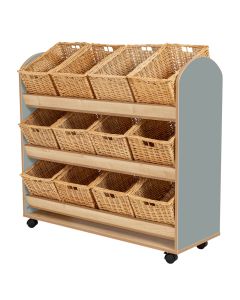 Wild Wood Tilt Tilt Tote Storage Trolley 12 Baskets Fjord Green