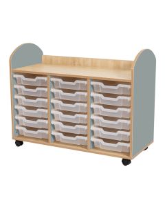 Wild Wood Tray Storage 18 Shallow Clear Trays Fjord Green