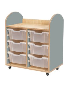 Wild Wood Tray Storage 6 Deep Clear Trays Fjord Green