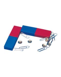 Plastic Cased Bar Magnets Blue/Red Pack 2