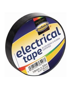 Prosolve Black Electrical Insulation Tape 33m