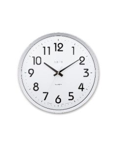 Large Silent Sweep 12 Hour Clock 320mm Silver