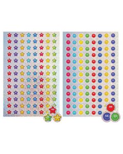 Sparkly Mini Stars & Smiley Stickers Gold Pack 832
