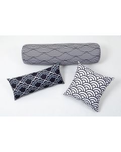 Wild Wood Black & White Wavy Bolster Cushions Pack of 3