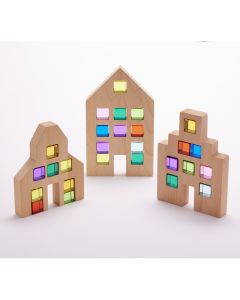 Rainbow Gem Buildings Pack of 36