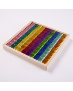 Rainbow Gem Cubes & Tray 100 Pieces