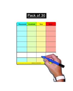 Childâ€™s Place Value Charâ€“ Th HTU Pack of 30