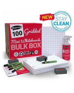 A4 Show-me Gridded Whiteboards Bulk Box 100 Sets