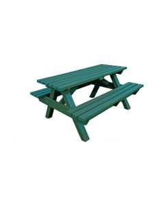 Recycled Plastic Adult Picnic Bench Green