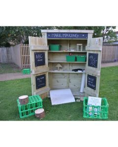 Outdoor Storage Shed with Chalkboard