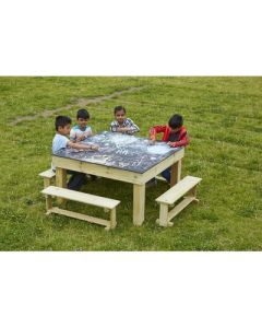 Chalkboard Table with Benches