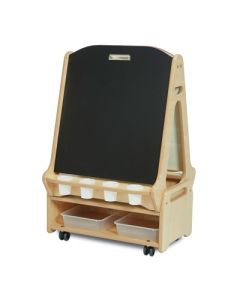 2 Station Chalk/Whiteboard Easel & Low Trolley