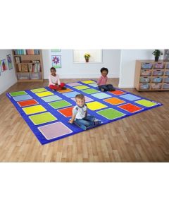 Rainbow Squares Large Placement Carpet