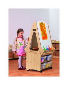 Double-sided 2 Station Easel Tall Storage Trolley