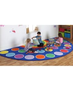 Rainbow Large Semi-Circle Placement Carpet 400 x 200cm