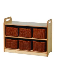 Shelf Unit with Display/Mirror Back and Baskets