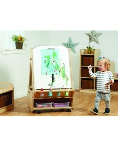 Double-Sided White Board Easel with Trolley