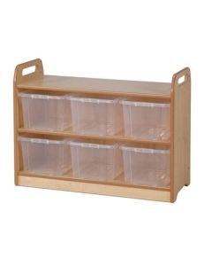 Shelf Unit with Display/Mirror Back 6 Clear Tubs