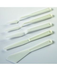 White Plastic Palette Knives. Set of 5
