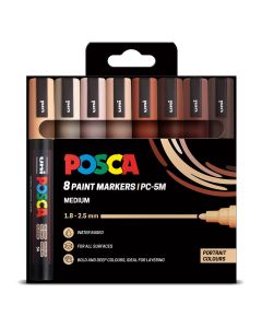 Posca Paint Marker 5M 8 Pack Portrait Colours
