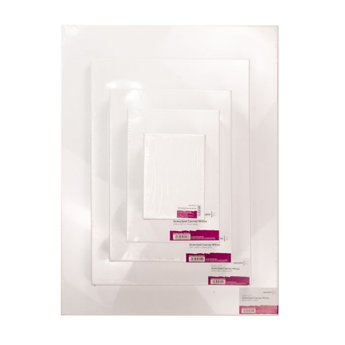 Specialist Crafts Stretched White Canvas Economy Packs
