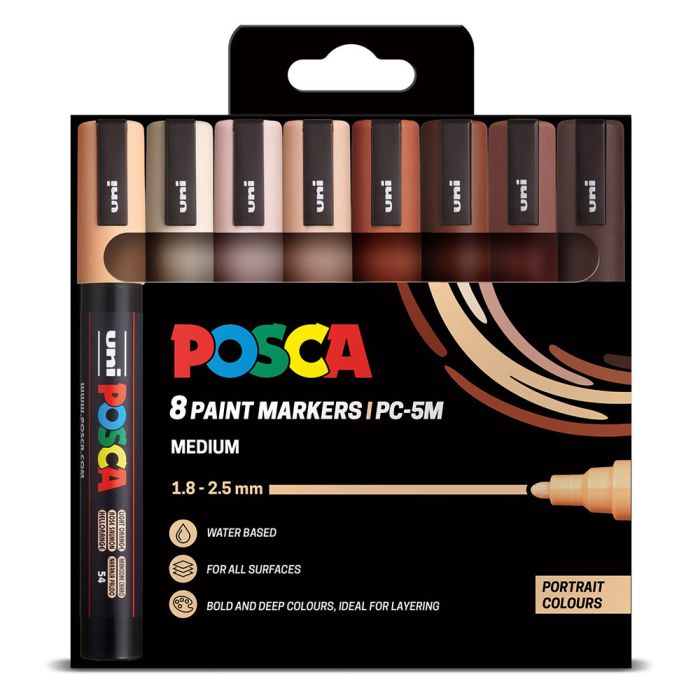 Posca Paint Marker 5M 8 Pack Portrait Colours Posca Paint Marker 5M 8 Pack Portrait Colours