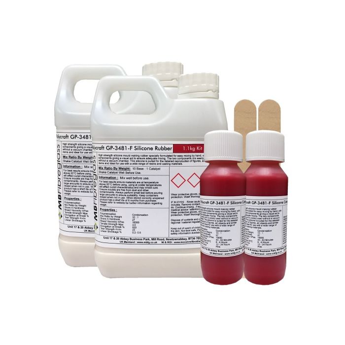Polycraft GP3481-F General Purpose RTV Condensation Cure Mould Making Silicone Rubber Including Red Hardener