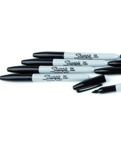 Fine Sharpie Markers. Black. Pack of 12