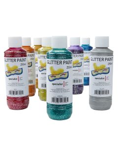 Specialist Crafts Glitter Paint - Assorted Colours. Set of 8
