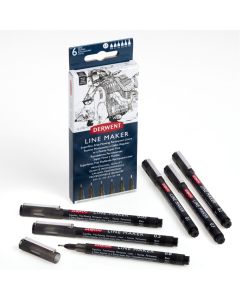 Derwent Line Maker Pen Black. Set of 6