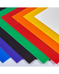 Coloured High Impact Polystyrene Sheets - 457 x 254 x 1mm - Assorted Pack of 80