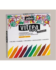 Pebeo Vitrea 160 Gloss Markers. Pack of 9