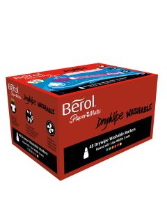 Berol Drywipe Washable Markers Round Nib 3mm. Pack of 48