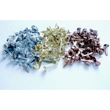 Mini Metallic Paper Fasteners. Pack of 200