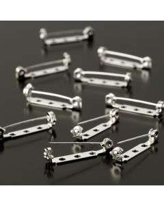 Brooch Pins Nickel Plated. 27mm. Pack of 10