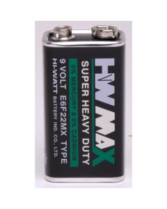 Zinc Chloride Batteries - PP3 - 9V. Pack of 4