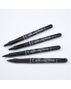 Manuscript Callicreative Black Italic Markers. Set of 4