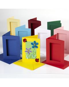 Rectangular Cut Greetings Card Assortment. Pack of 45